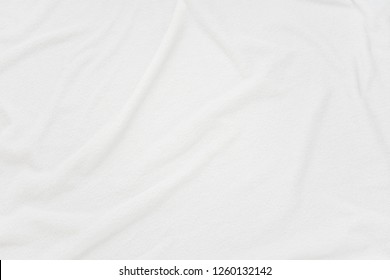 White Crumpled Blanket, Texture, Background, Top View