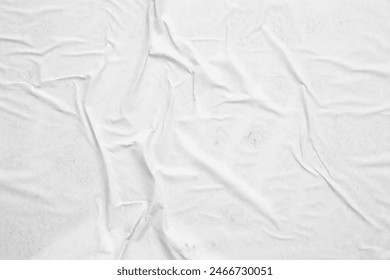 white crumpled and creased paper poster texture background