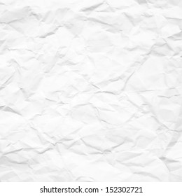 White Crumpled Paper Texture Background