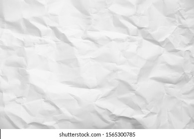 White Crumpled Paper Texture Background.