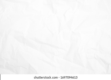 White Crumpled Paper Texture Background 