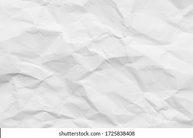 White crumpled paper texture background.