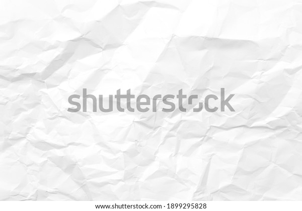 White crumpled paper texture background. Clean\
white paper. Top view.