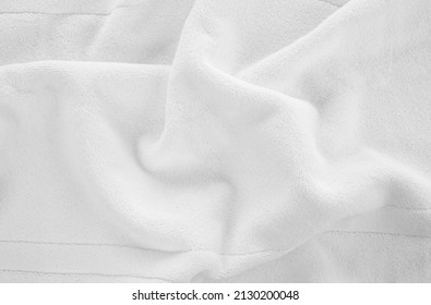 White Crumpled Towel Close-up Detail