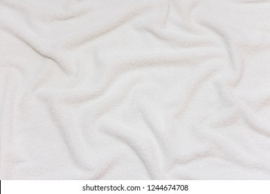 White Crumpled Towel, Top View