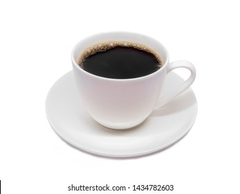 White cup of black coffee isolated on white background  - Shutterstock ID 1434782603