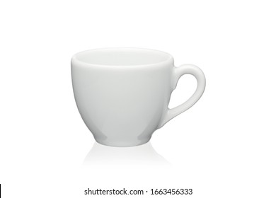 White cup isolated on a white background.