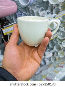 A white cup in the store.