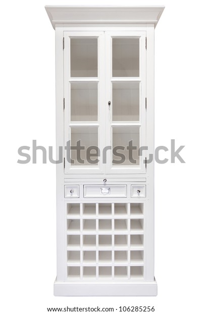 White Cupboard Glass Doors Taken On Stock Photo Edit Now