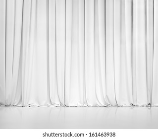 White Curtain Or Drapes Background