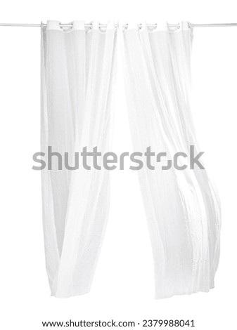white curtain isolated white on white background.