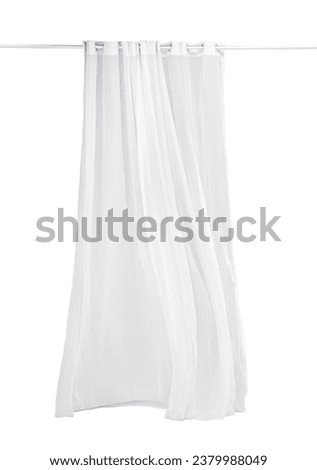 white curtain isolated white on white background.