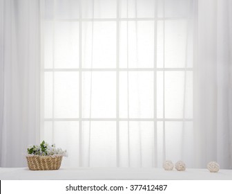 White curtains