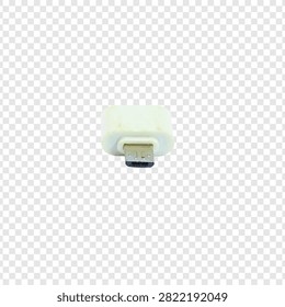 White damaged computer mouse product isolated on transparent checkered background