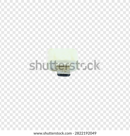 White damaged computer mouse product isolated on transparent checkered background