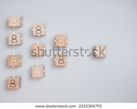 white dartboard and red arrow connection linkage with human icon for customer focus target group and customer relation management concept.