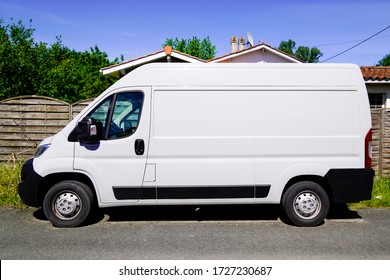 White Delivery Truck Rendering Van Side View In Street 