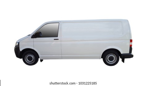 White Delivery Van For Goods Transportation Isolated