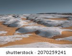 White Desert Egypt, Farafra summer landscape with rock formations