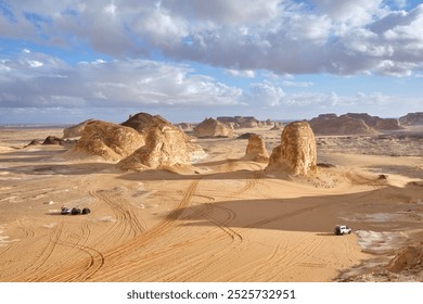 White Desert Protected Area, is a national park in Egypt, is located in the Farafra, Egypt. 2 January 2023 - Powered by Shutterstock