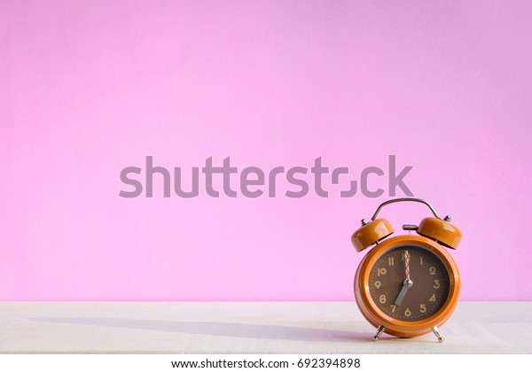 White Desk Clock Pink Sweet Wall Royalty Free Stock Image