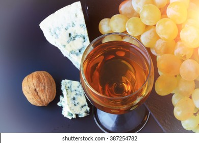 White Dessert Wine Grapes Blue Cheese Walnut