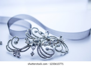 White Diamond Wedding Hair Piece