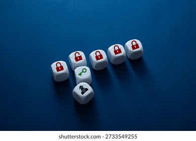 White dice representing network security, data protection, and potential cyber threats