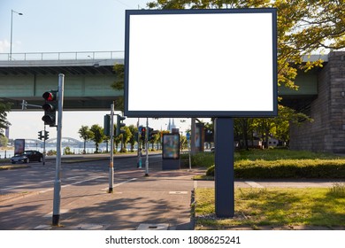 White Digital Poster Billboard Billboard Mock Up In A City