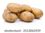 White dirty potatoes isolated on a white background