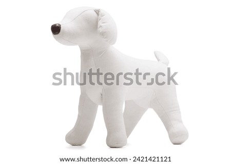 White dog mannequin isolated on white background