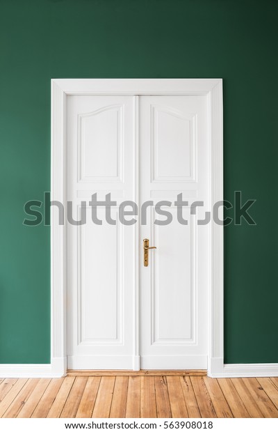 White Door Green Walls Renovated Apartment Stock Photo Edit Now