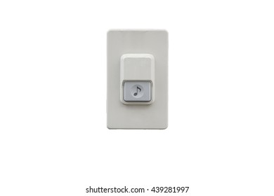 White Doorbell Over Isolated Background