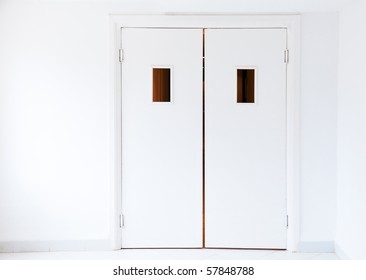 White Doors In A Hospital