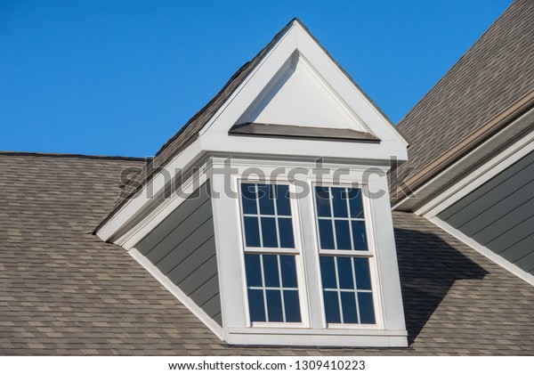 White Dormer Sash Window On Gable Stock Photo Edit Now 1309410223