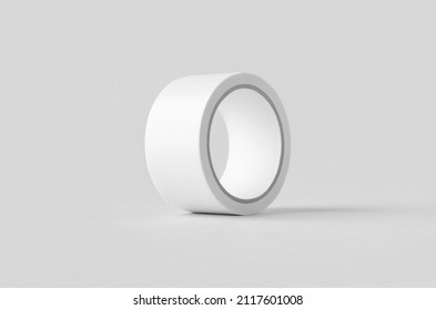 White Duct Tape Mockup On A Grey Background.