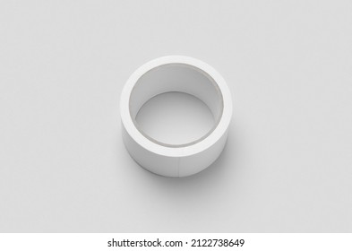 White Duct Tape Mockup On A Grey Background.