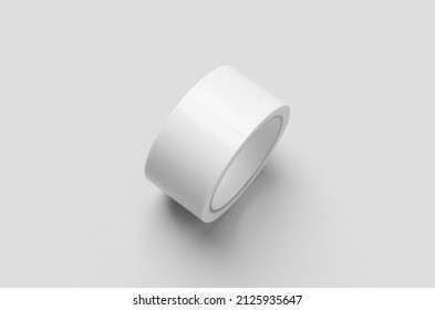 White Duct Tape Mockup On A Grey Background.