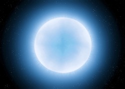 White Dwarf On A Black Background Isolated. Remnant Of A Star In Outer Space. Dead Star.