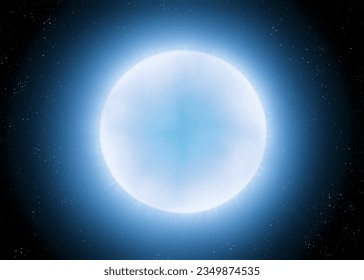 White dwarf on a black background isolated. Remnant of a star in outer space. Dead star.