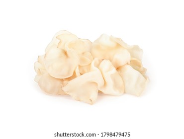 white ear mushroom ,tremella mushroom, tremella fuciformis mushroom or white jelly mushroom isolated on white background