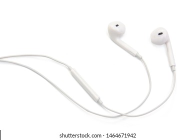 white earphones isolated on white background with clipping path - Shutterstock ID 1464671942