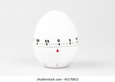 White Egg Timer Isolated On A White Background