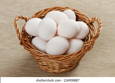 White Eggs In Basket