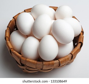 White Eggs In A Basket