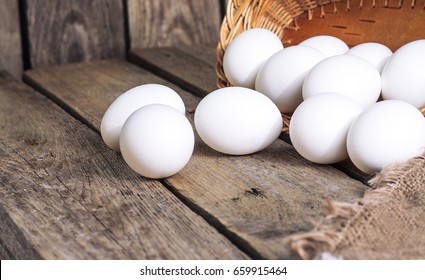 White Eggs From The Basket