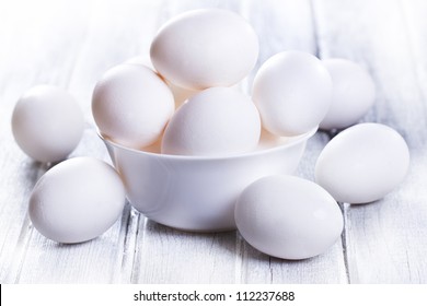 White Eggs In A Bowl