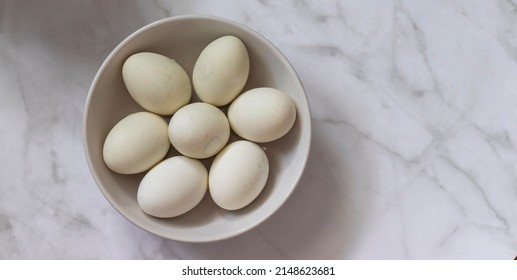 White Eggs Close Up. Cracked Egg