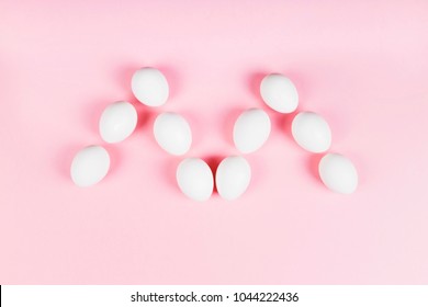 White Eggs Form Letter M On Stock Photo (Edit Now) 1044222436