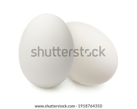 White eggs isolated on white background.